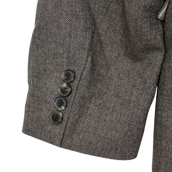 BOSS Hugo Boss Sport coat Mens 42L Brown Herringbone Wool Cashmere Blazer Jacket - Picture 8 of 16